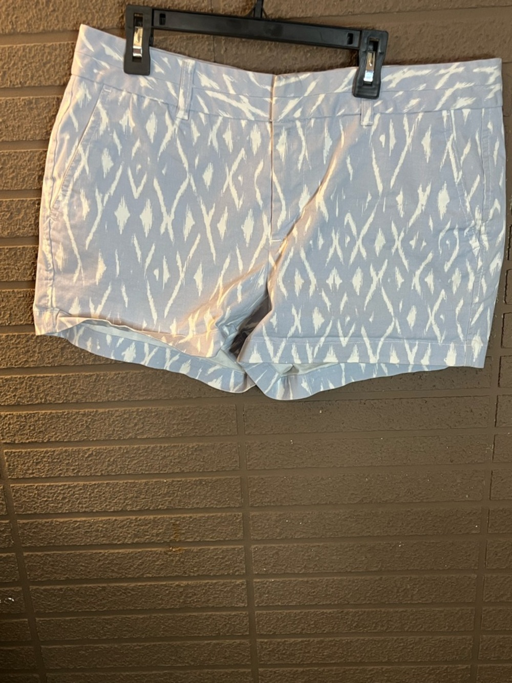 GAP White and Light Blue Ikat Cotton Shorts